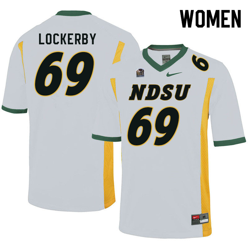 Women #69 Devin Lockerby North Dakota State Bison College Football Jerseys Sale-White